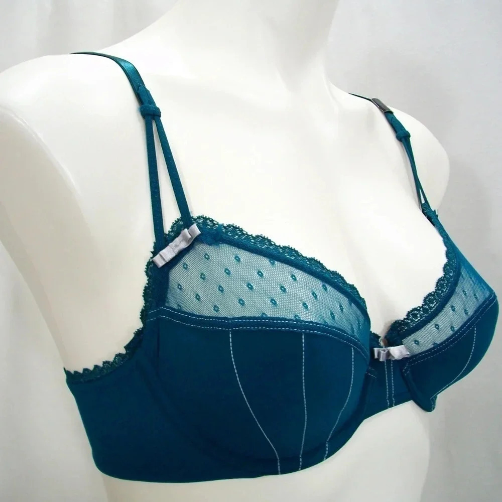 34B Felina 110789 Marielle Full Busted UW Bra Deep Teal NWT - Picture 3 of 9